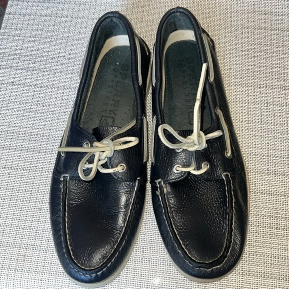 Sperry Men’s 2-Eye charcoal Leather Boat Shoe Size11.5 ,used,leather,dark color